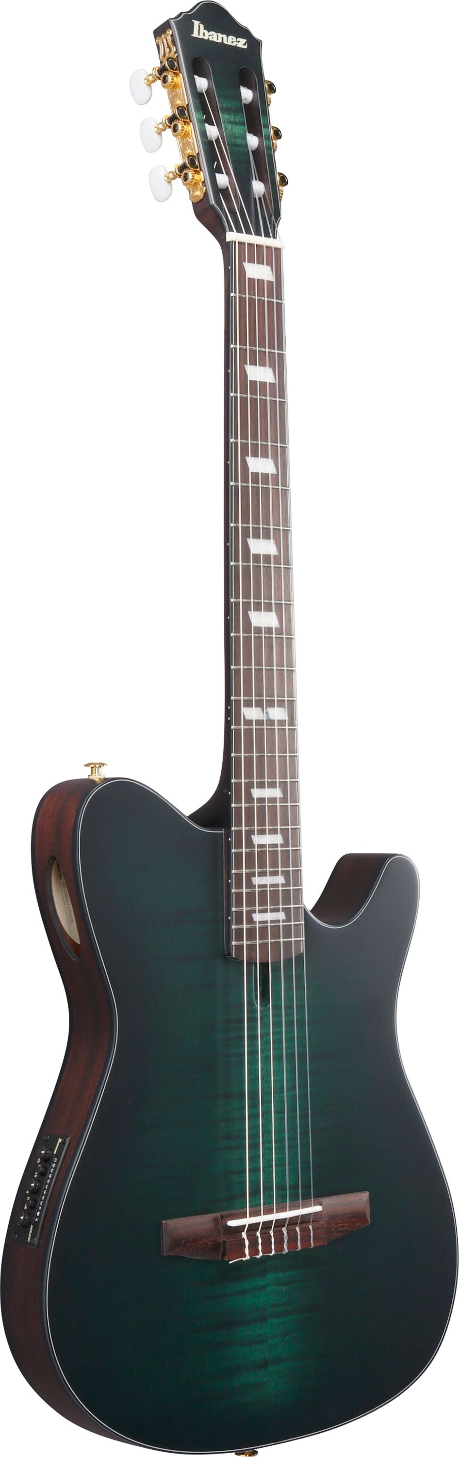 Ibanez Guitars - FRH20FMN - Thinline Nylon-string Acoustic-electric - Dark Emerald Burst Low Gloss