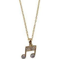 MUSIC NOTES NECKLACE (GOLD W/CRYSTALS)