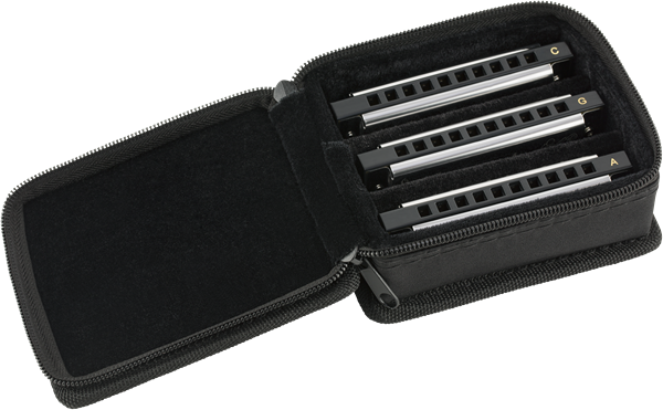 Fender - Blues Deluxe Harmonicas - 3 Pack with Case