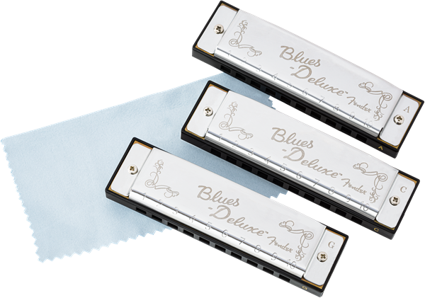 Fender - Blues Deluxe Harmonicas - 3 Pack with Case