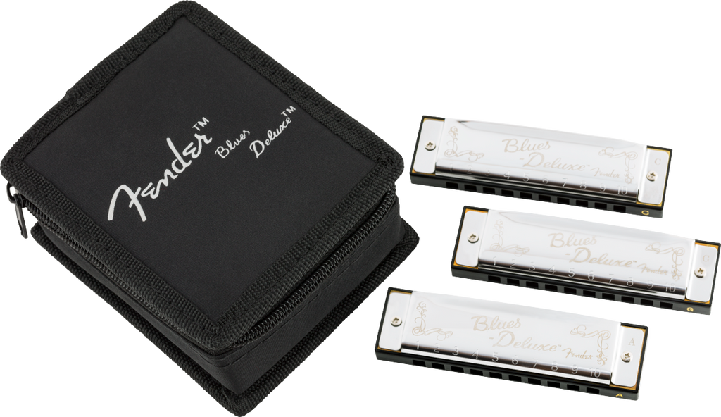 Fender - Blues Deluxe Harmonicas - 3 Pack with Case