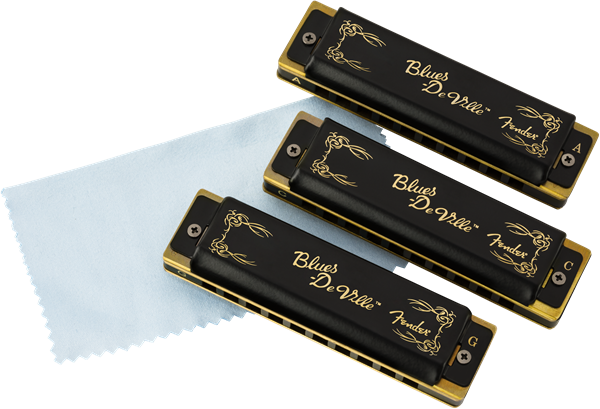Fender - Blues DeVille Harmonicas - 3 Pack with Case