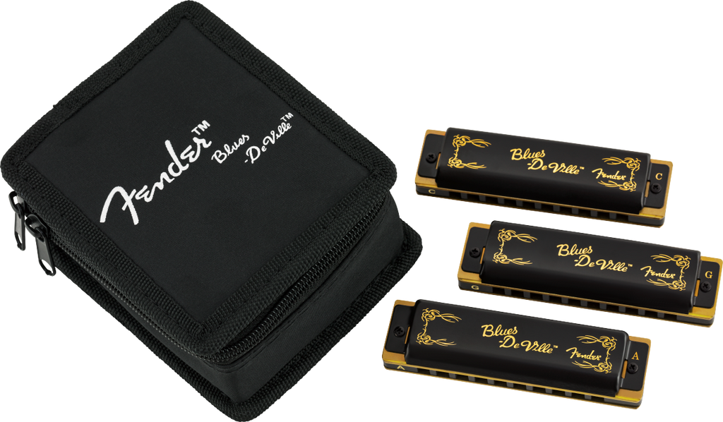 Fender - Blues DeVille Harmonicas - 3 Pack with Case