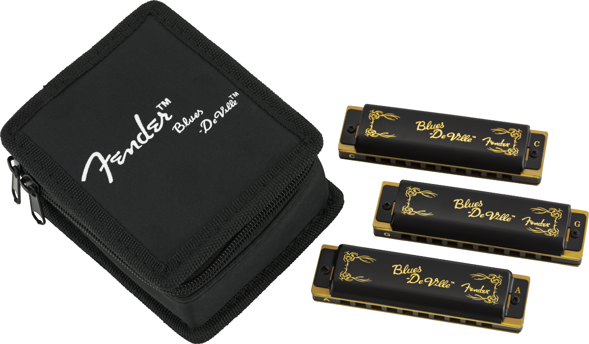 Fender - Blues DeVille Harmonicas - 3 Pack with Case