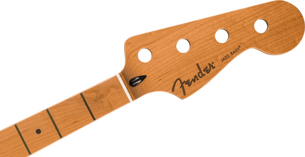 Fender - Satin Roasted Maple Jazz Bass® Neck, 20 Jumbo Frets, 12", Maple, Flat Oval Shape