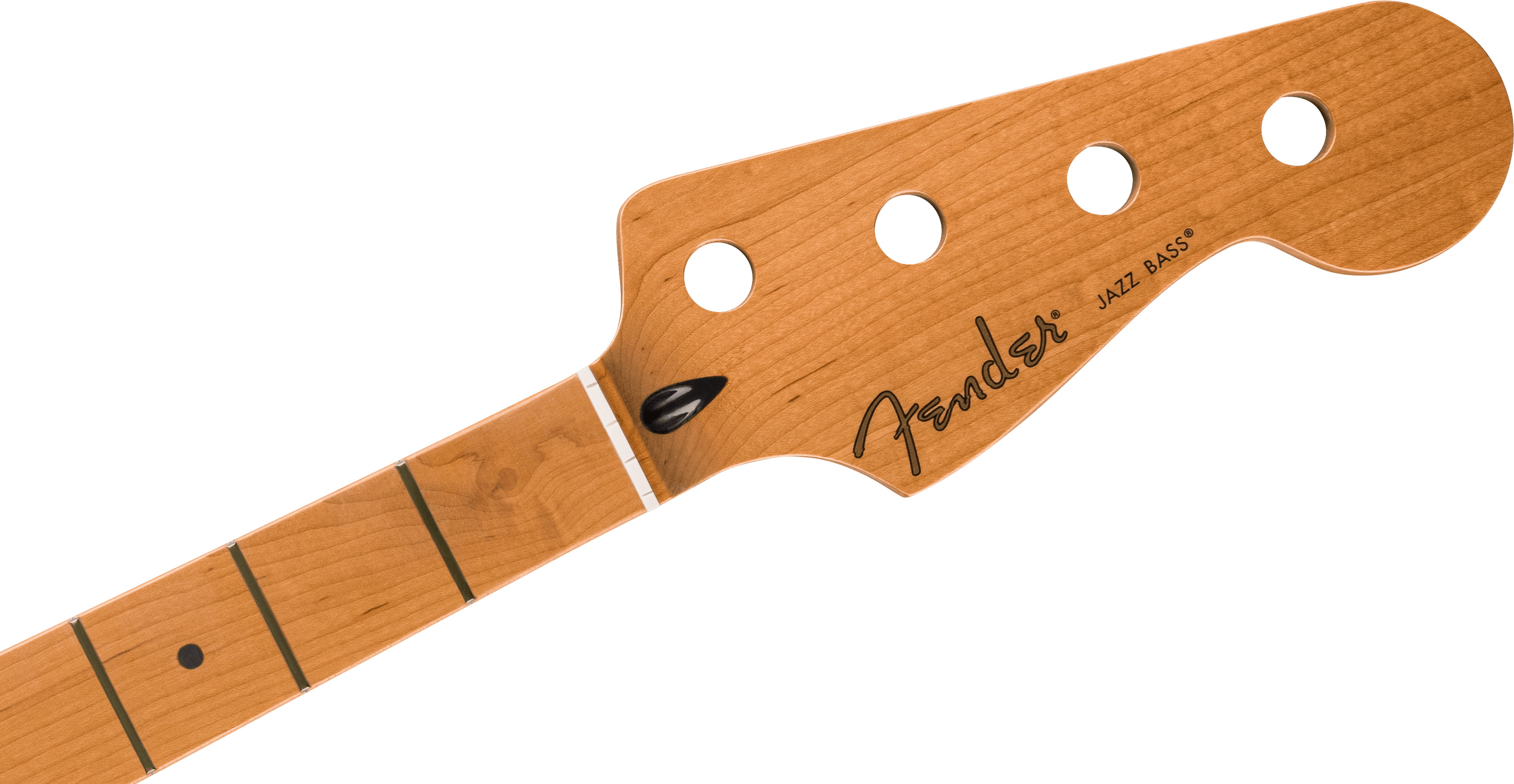 Fender - Satin Roasted Maple Jazz Bass® Neck, 20 Jumbo Frets, 12", Maple, Flat Oval Shape