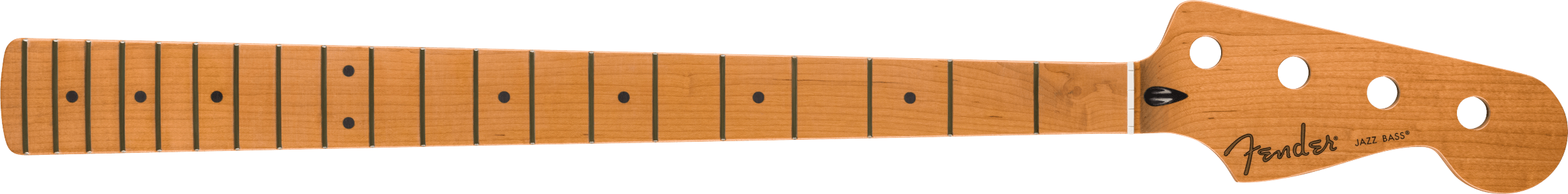 Fender - Satin Roasted Maple Jazz Bass® Neck, 20 Jumbo Frets, 12", Maple, Flat Oval Shape