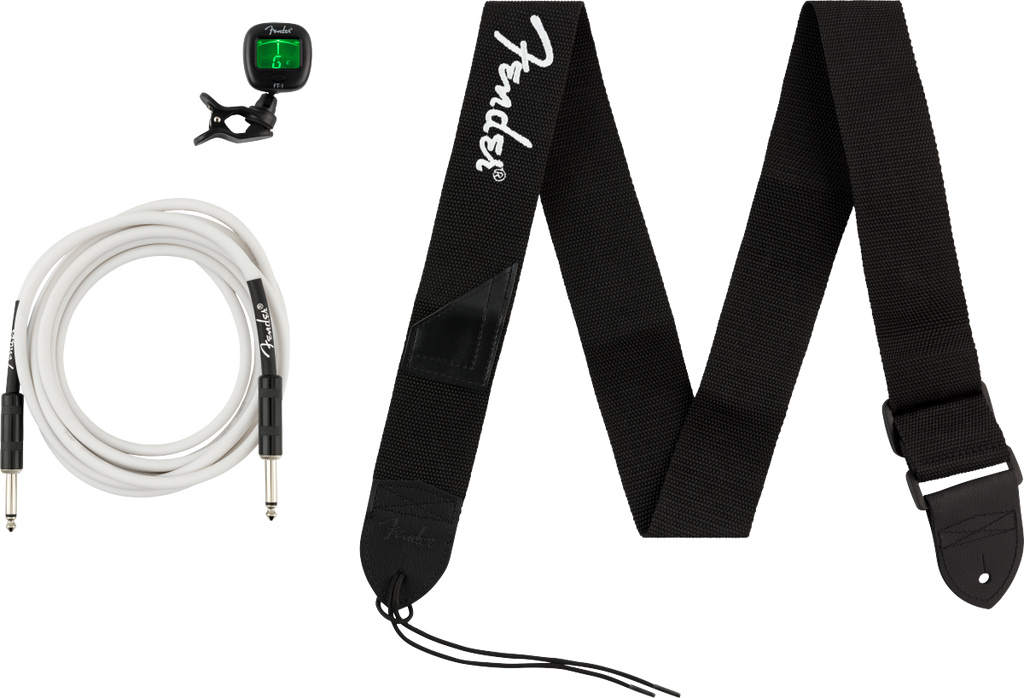 Fender - Accessory Essentials Pack - Cable, Clip-On Tuner, Strap