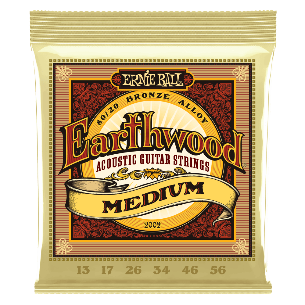 Ernie Ball -  Medium Earthwood 80/20 Bronze Acoustic Guitar Strings 13-56 Gauge