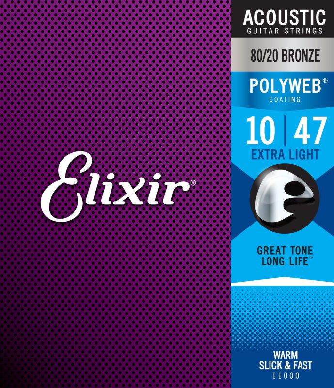 ELIXIR - Extra Light Acoustic 80/20 Bronze With Polyweb Coating (.010 - .047)