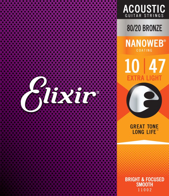 ELIXIR - Extra Light Acoustic 80/20 Bronze With Nanoweb Coating ( .010 - .047)