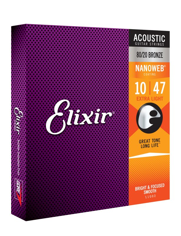 ELIXIR - Extra Light Acoustic 80/20 Bronze With Nanoweb Coating ( .010 - .047)