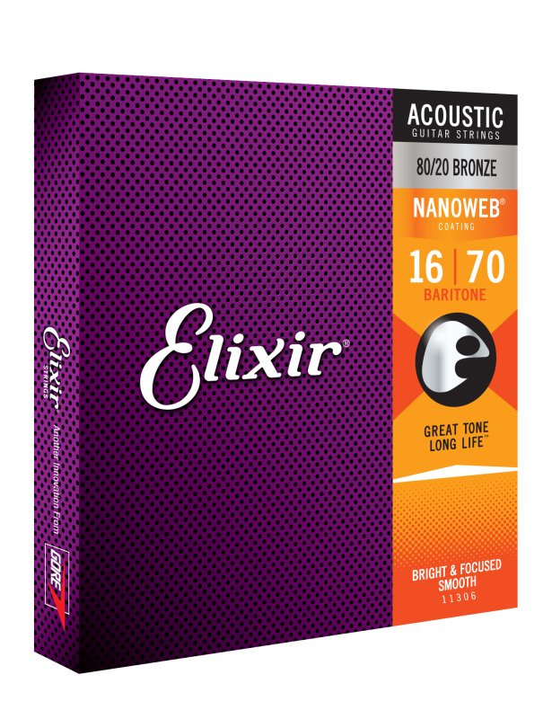 ELIXIR - Baritone Acoustic 80/20 Bronze With Nanoweb Coating 0.16 - 0.70
