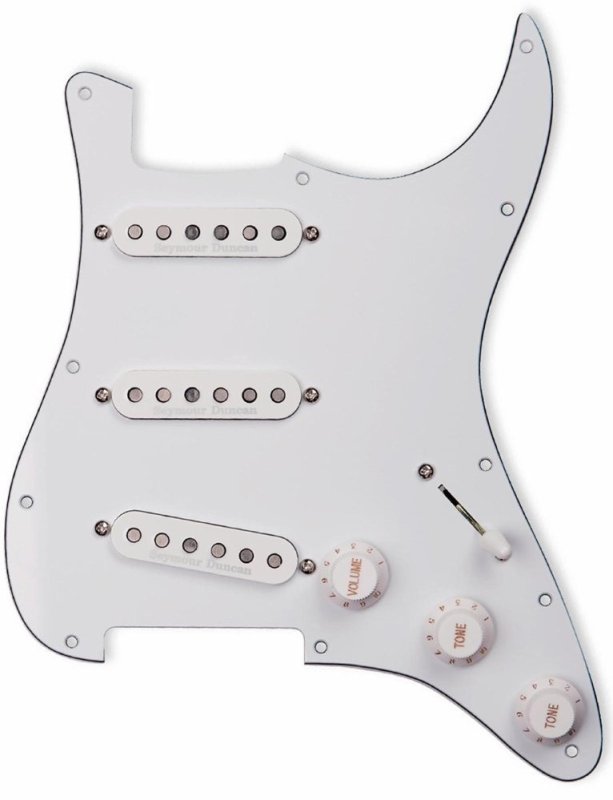 Seymour Duncan - Stratocaster Pickguard Prewired w/ Three Single-coil Pickups and Solder-free Liberator System, White