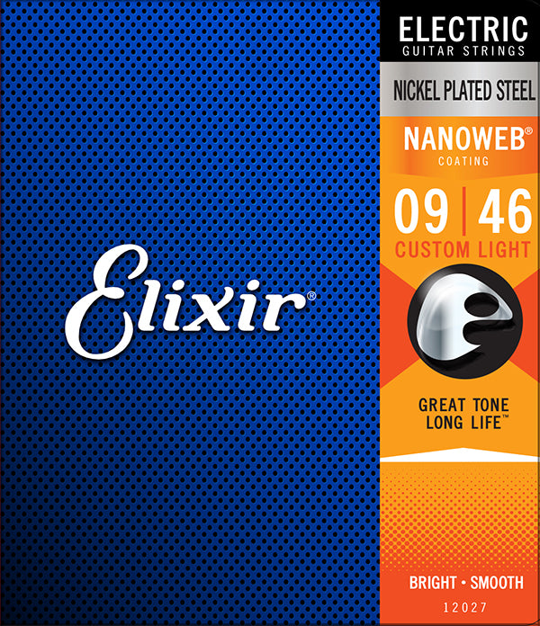 ELIXIR - Custom Light Electric Nickel Plated Steel With Nanoweb Coating (.009 - .046)