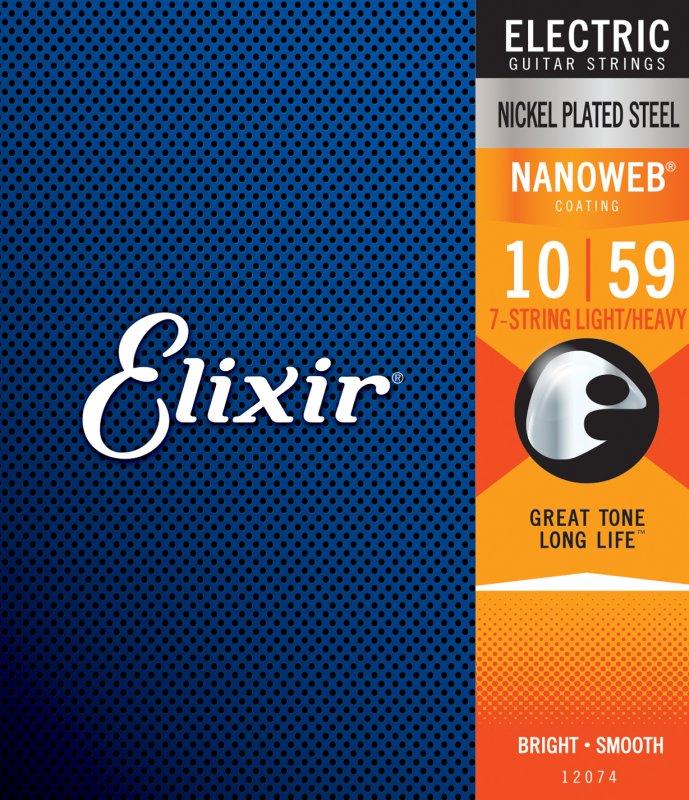 ELIXIR - Nanoweb Coating Electric Guitar Strings 7-String Light/Heavy 10-59