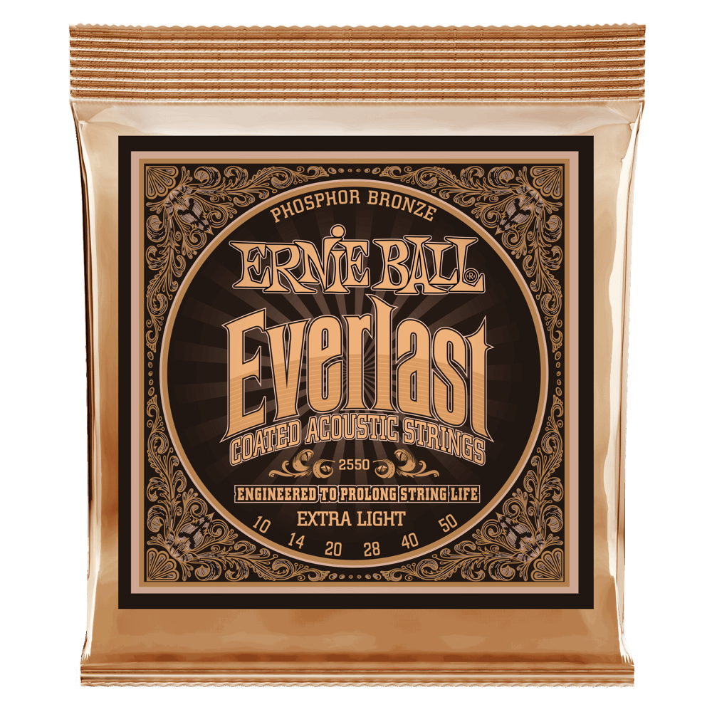 Ernie Ball - Extra Light Everlast Coated Phosphor Bronze Acoustic Guitar Strings 10-50 Gauge