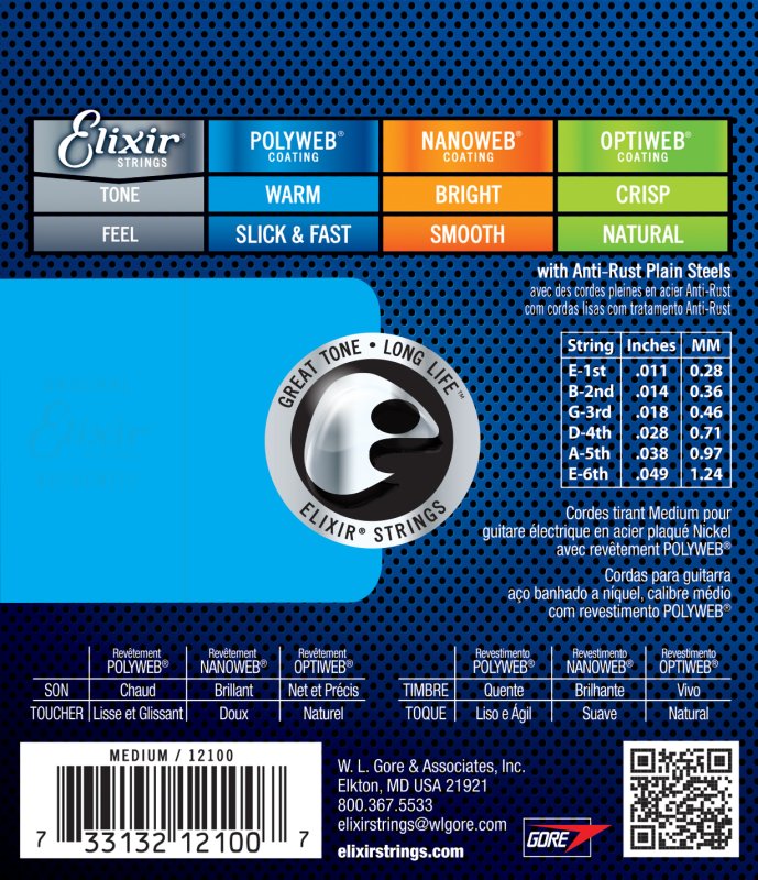 ELIXIR - Polyweb Coated Electric Guitar String Set .011-.049