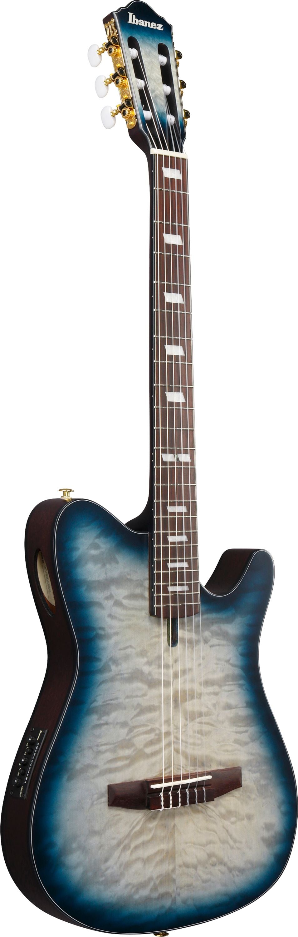 Ibanez Guitars - FRH20QMN - Thinline Nylon-string Acoustic-electric - Cosmic Blue Sunburst Low Gloss