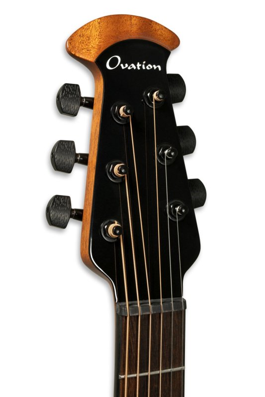 Ovation - Ultra Series Solid Spruce Top Mid-depth Acoustic / Electric Guitar, Pitch Black Metallic