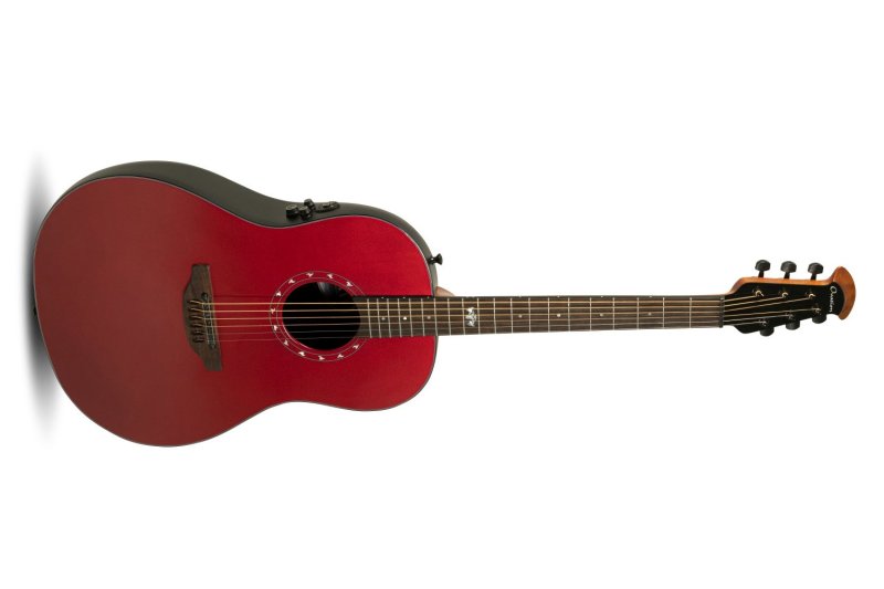 Ovation - Ultra Series Solid Spruce Top Mid-depth Acoustic / Electric Guitar, Vampira Red Metallic