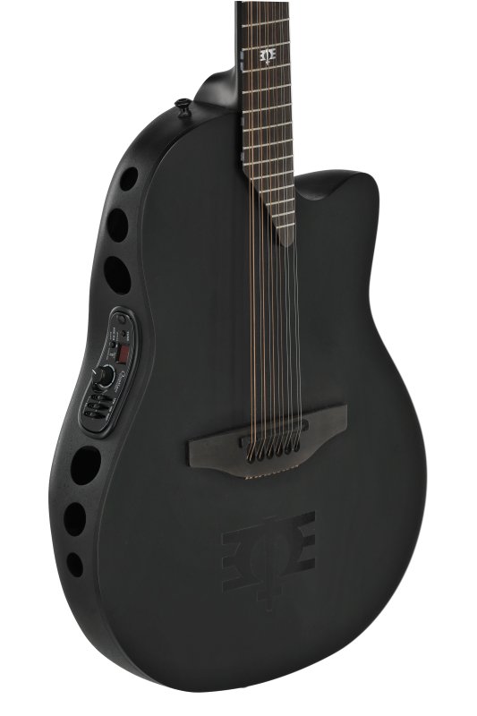 Ovation - Adamas Melissa Etheridge Signature Mid Cutaway 12-string Electric/ Acoustic Guitar, Black