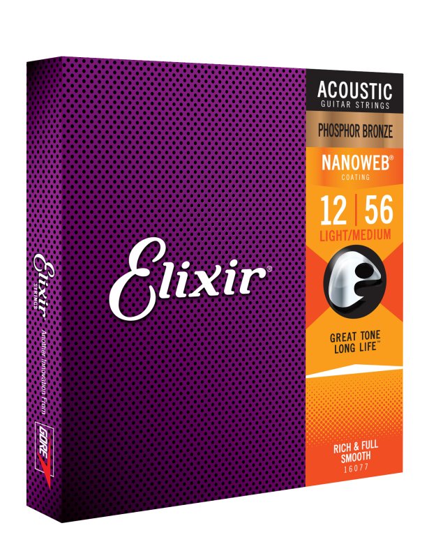 ELIXIR - Light-Medium Acoustic Phosphor Bronze With Nanoweb Coating (.012 - .056)