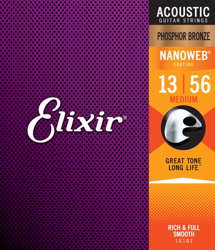 ELIXIR - Medium Acoustic Phosphor Bronze With Nanoweb Coating (.013 - .056)