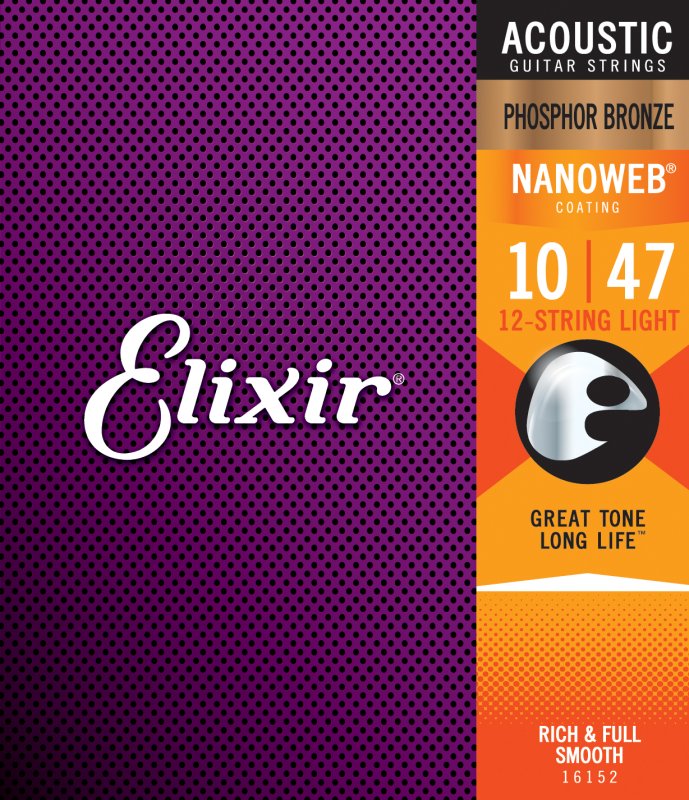 ELIXIR - 12-String Light Acoustic Phosphor Bronze With Nanoweb Coating .010 - .047 & .010 - .027