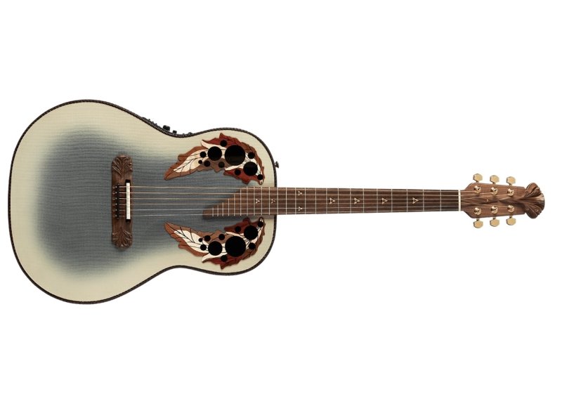 Ovation - Adamas  I, GT Non-Cutaway Deep Acoustic / Electric Guitar With Case, Reverse Beige Burst