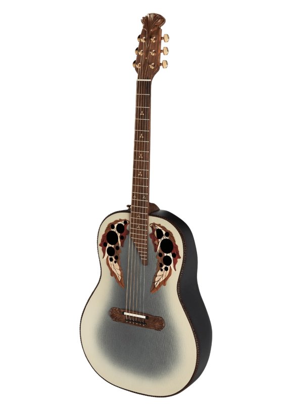 Ovation - Adamas  I, GT Non-Cutaway Deep Acoustic / Electric Guitar With Case, Reverse Beige Burst