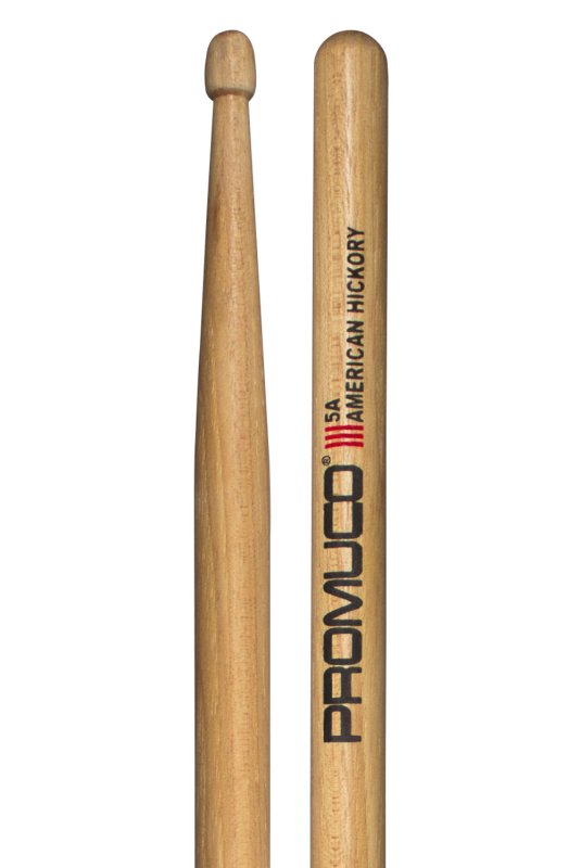 Promuco Percussion - American Hickory Drumsticks - 5A, Wood Tip