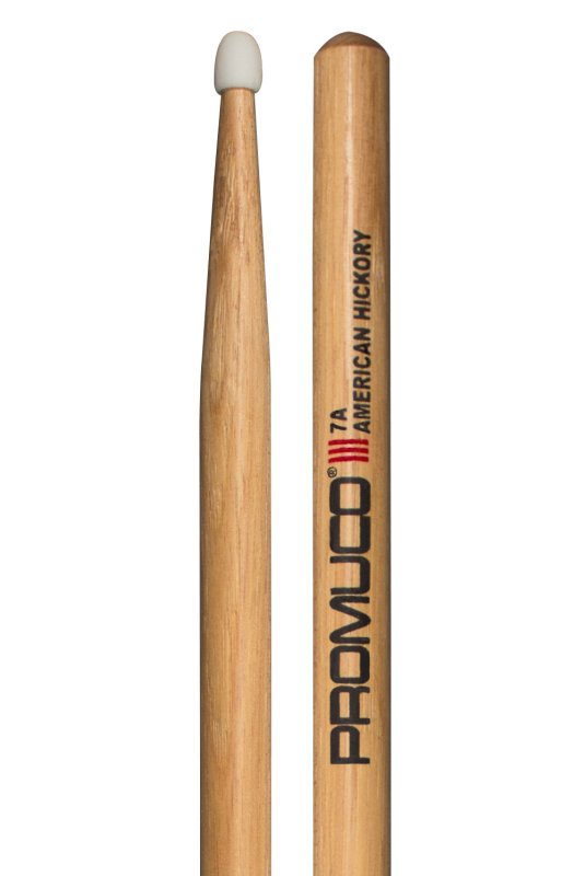Promuco Percussion - American Hickory Drumsticks - 7A, Nylon Tip