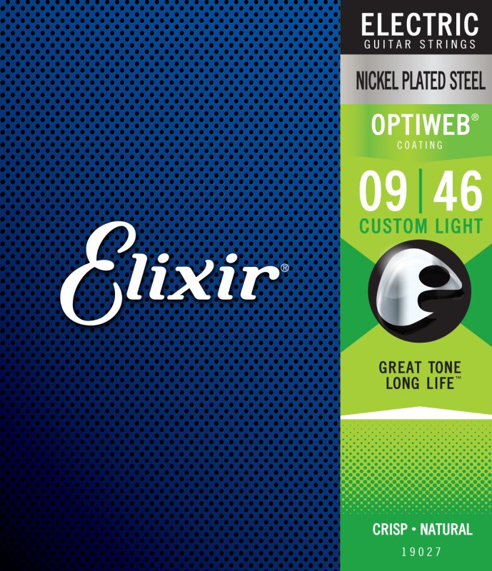 ELIXIR - Electric Custom Light Nickel Plated Steel With Optiweb™ Coating  .009 - .046