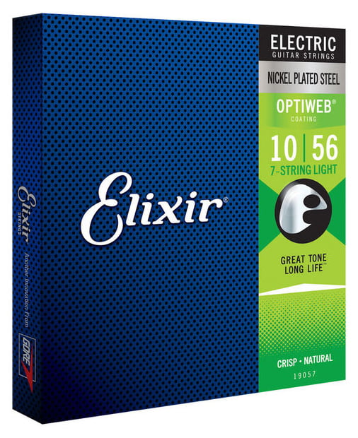 ELIXIR - Optiweb Coated Nickel Plated Electric 7-String Guitar Strings Light 10-56