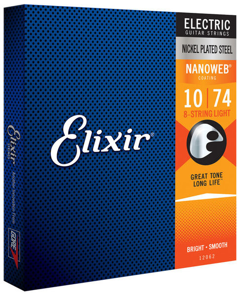 ELIXIR - Optiweb Coated Nickel Plated Electric 8-String Guitar Strings Light 10-74