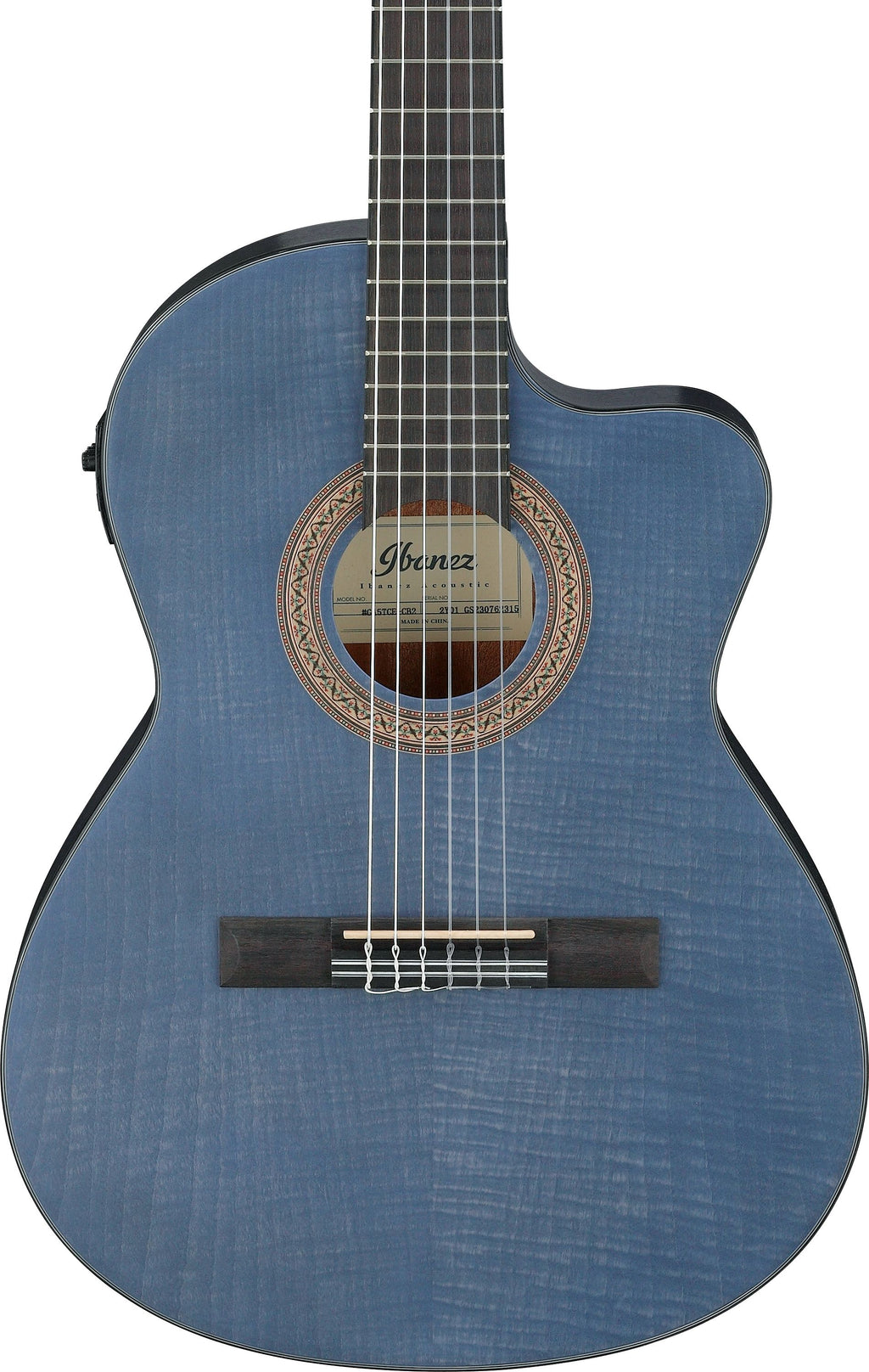 Ibanez Guitars - GA5TCE Thinline Cutaway Classical Guitar - Open Pore Blueberry