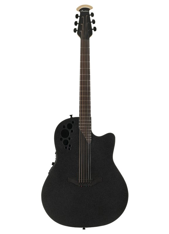 Ovation - Elite TX Deep Contour Acoustic-Electric Guitar - Textured Black