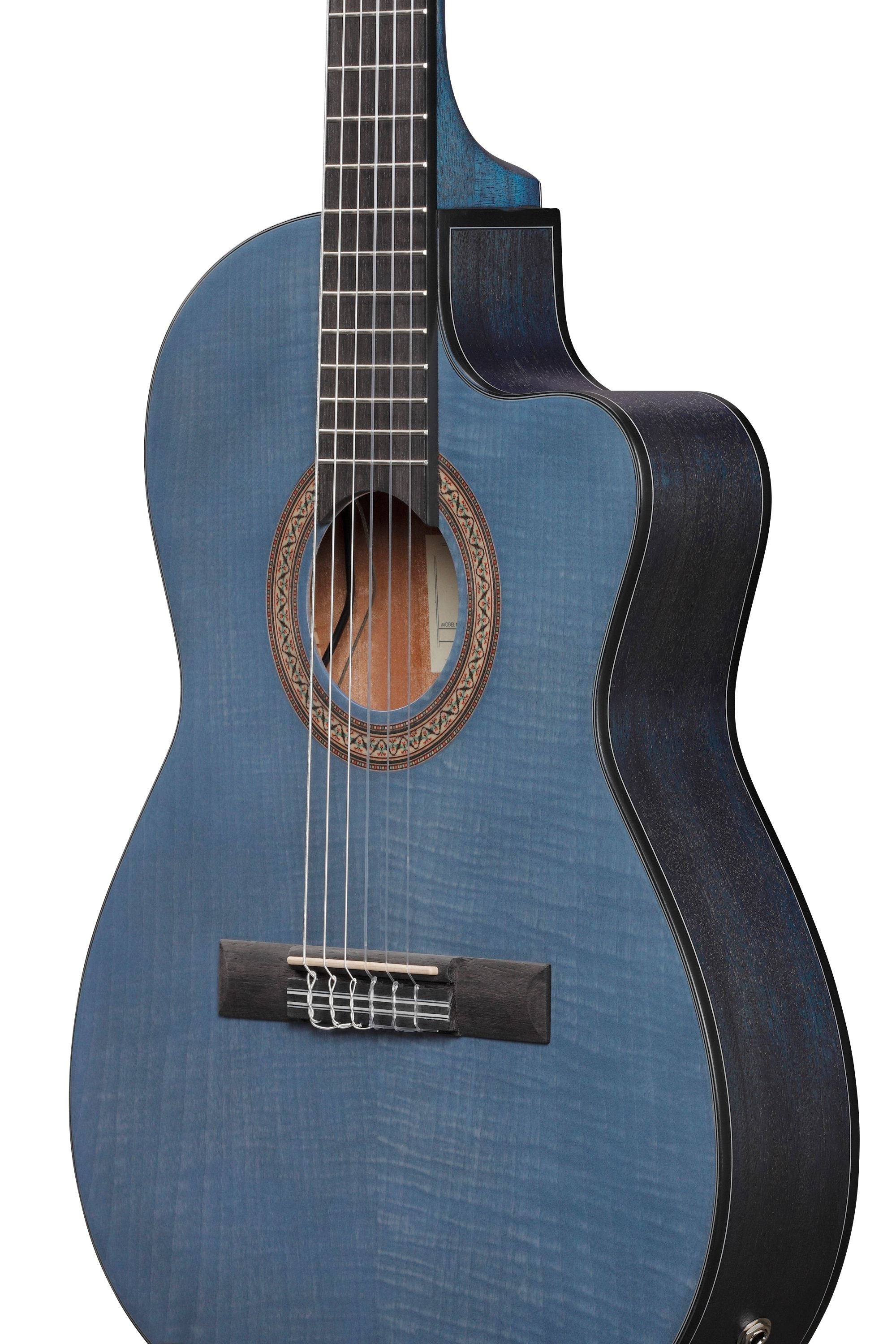 Ibanez Guitars - GA5TCE Thinline Cutaway Classical Guitar - Open Pore Blueberry