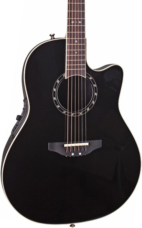 Ovation - Standard Balladeer Acoustic-Electric Guitar, Black