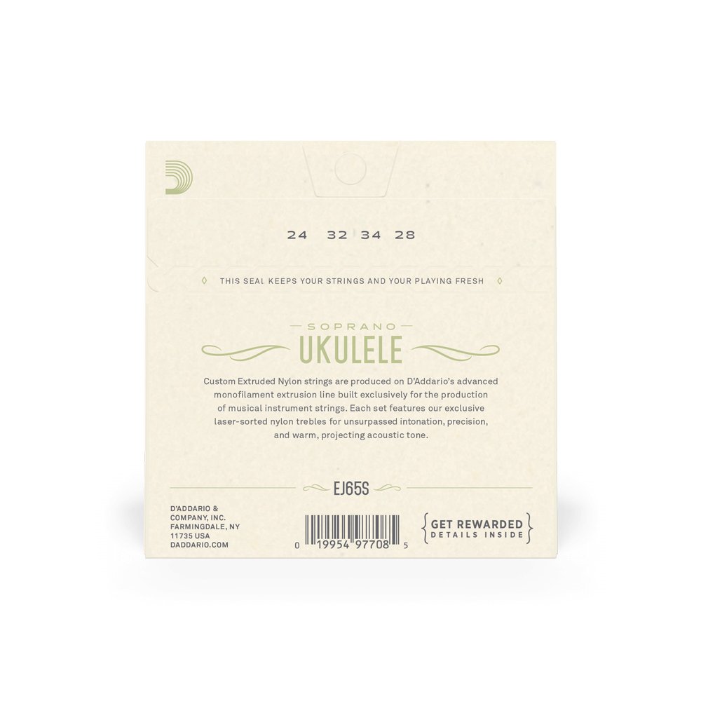 D'Addario - Pro-Arté - Ukulele String Set Clear Nylon - Soprano - EJ65S