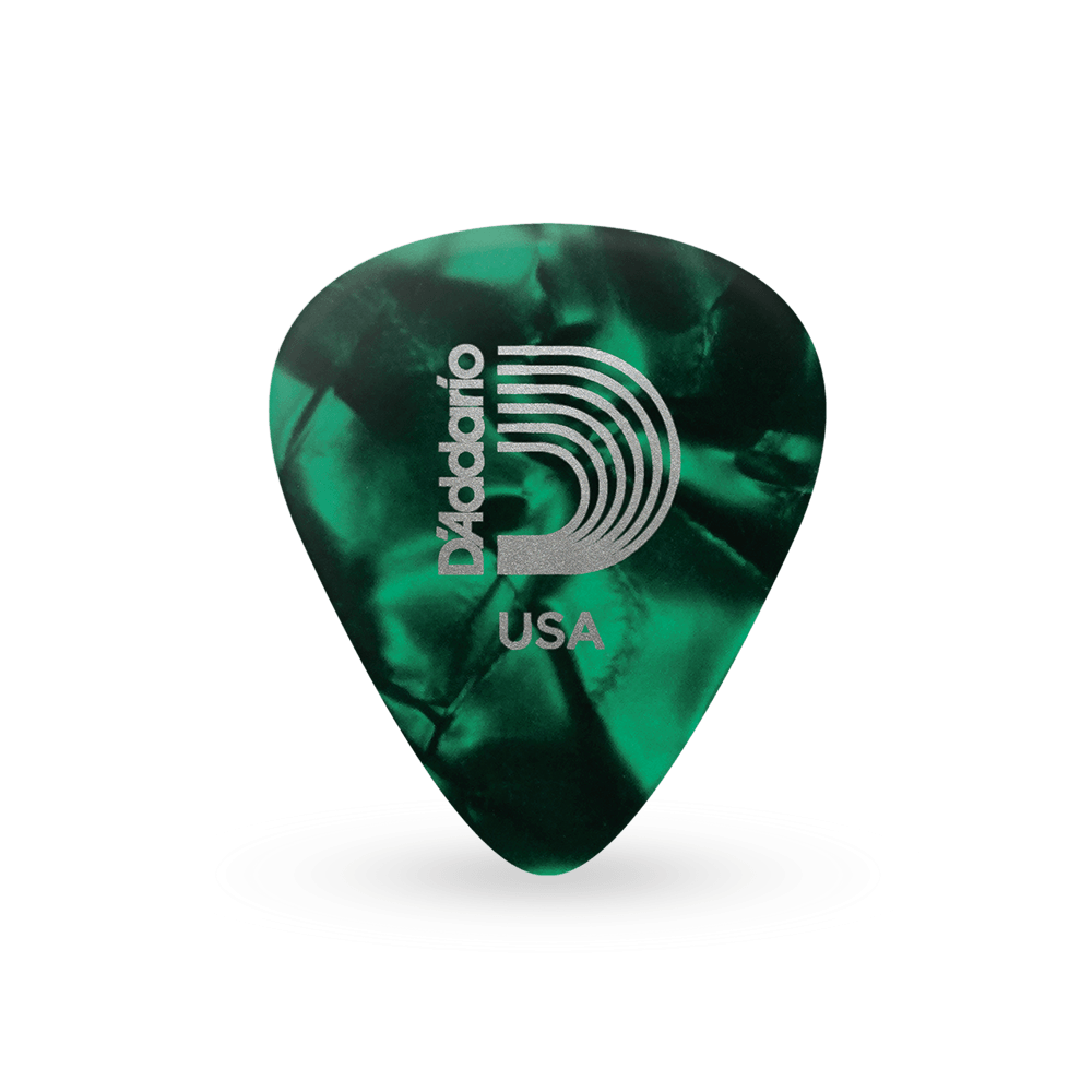 D'Addario - Classic Celluloid Guitar Picks, Pearl Green