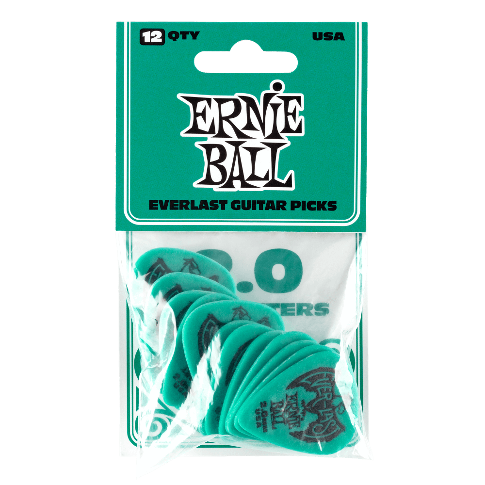 Ernie Ball -  Everlast Picks - 2.0mm Teal - 12 Pack