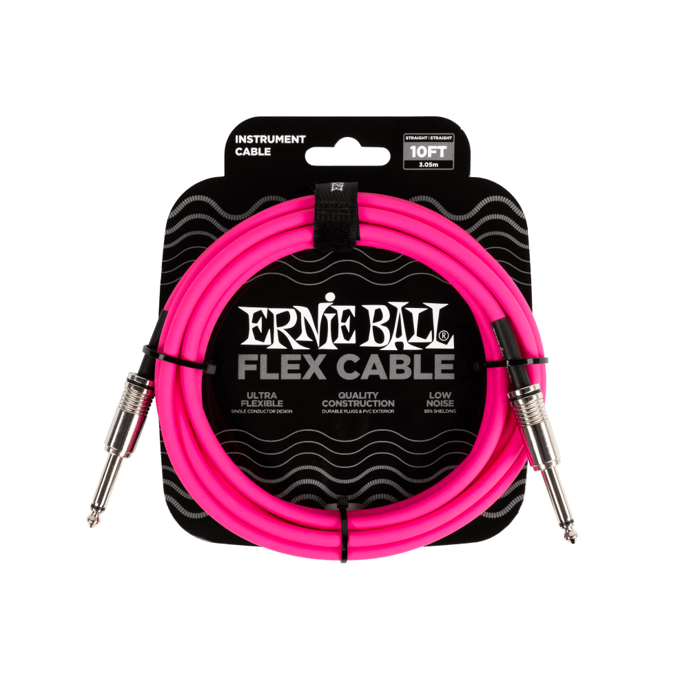 Ernie Ball - Flex Instrument Cable Straight/Straight 10ft - Pink