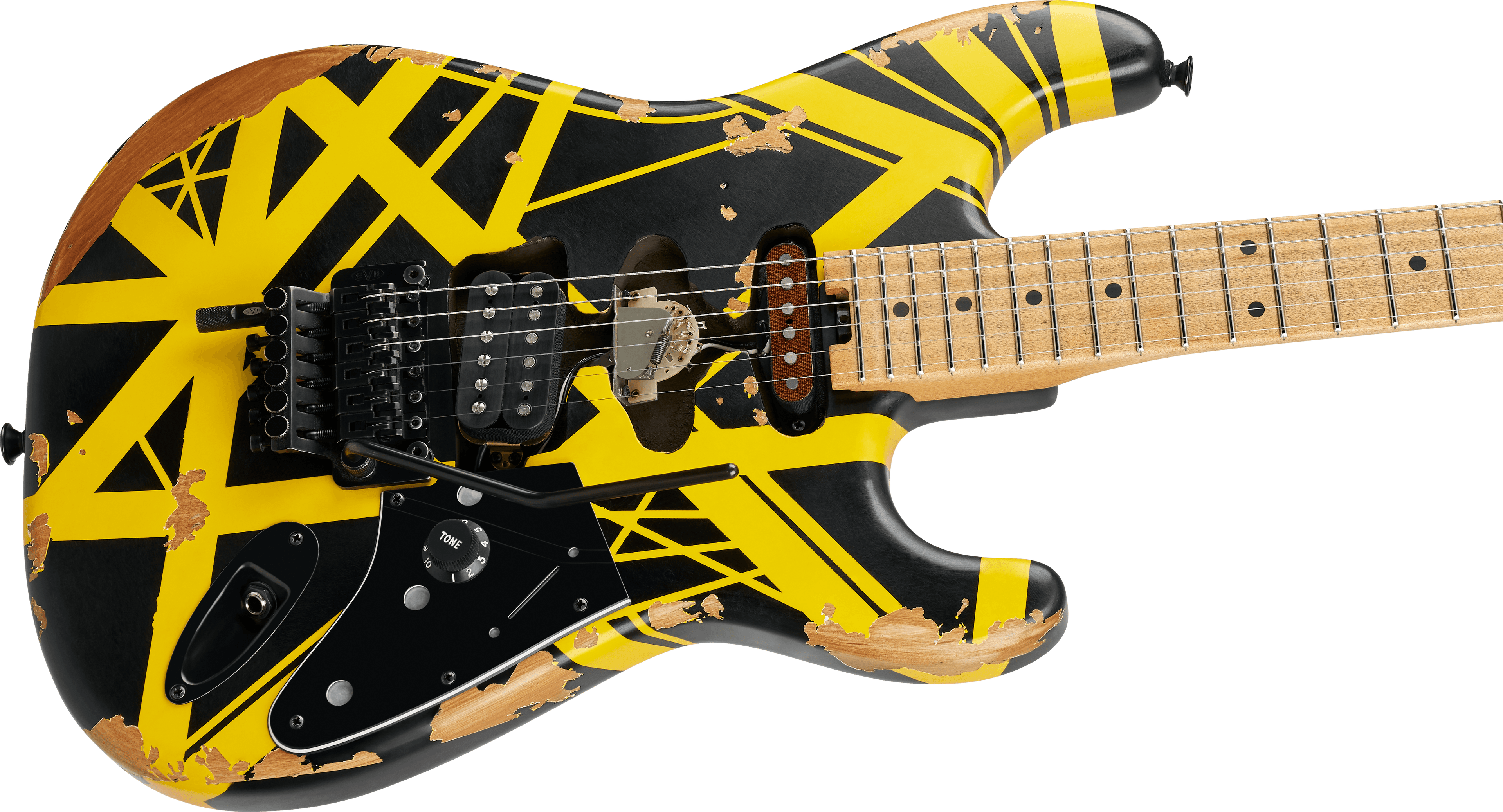 EVH - Limited Edition Striped Series Frankenstein™ Frankie Aged Black and Yellow
