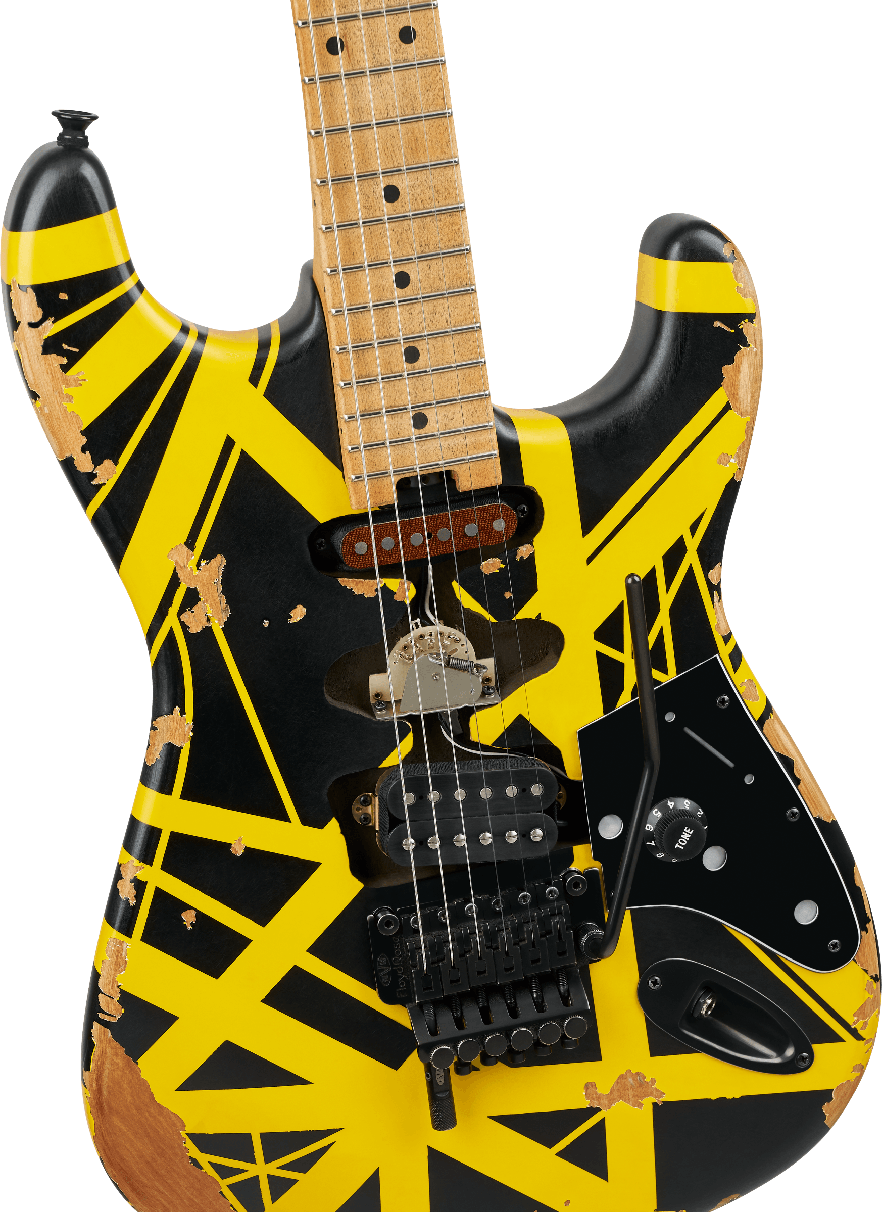 EVH - Limited Edition Striped Series Frankenstein™ Frankie Aged Black and Yellow