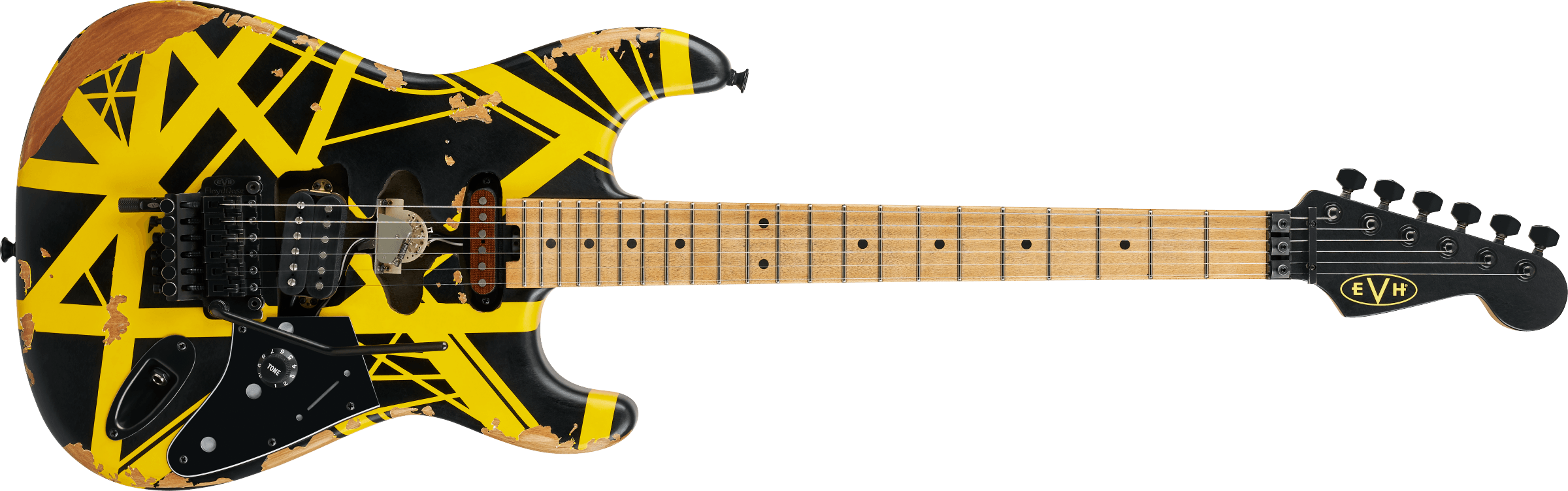 EVH - Limited Edition Striped Series Frankenstein™ Frankie Aged Black and Yellow