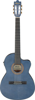 Ibanez Guitars - GA5TCE Thinline Cutaway Classical Guitar - Open Pore Blueberry
