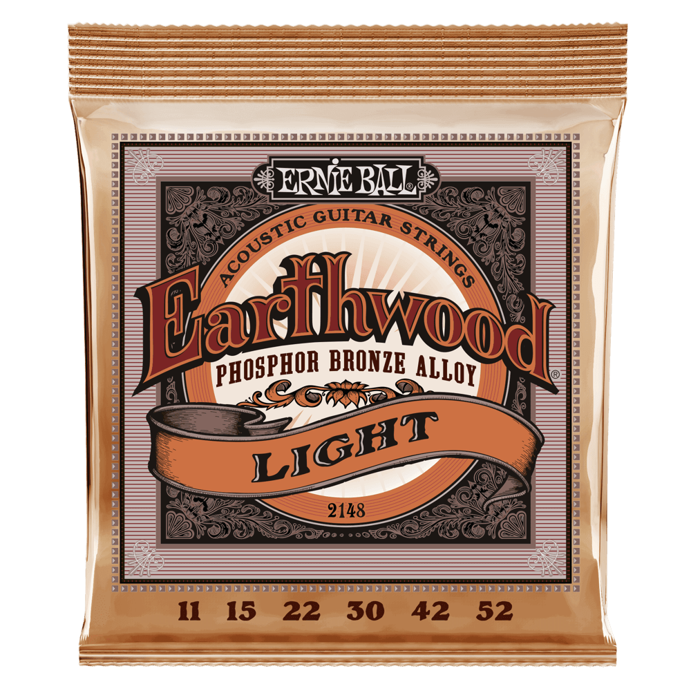 Ernie Ball - Light Earthwood Phosphor Bronze Acoustic Guitar Strings 11-52 Gauge