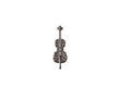 VIOLIN ZINC ALLOY RHODIUM SILVERSTONES PIN (1.5 inches high)